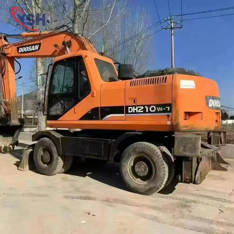Durable High Performance Used DOOSAN DH210W-7 Wheeled Digger Machine Global Supply